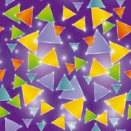 Seamless pattern glowing triangles on a purple background