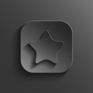 Star icon - vector black app button