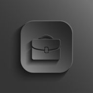 Briefcase icon - vector black app button N2
