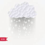 Vector cloud with snowfall