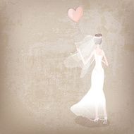 bride in wedding dress with balloon