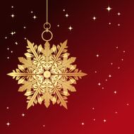 Red card with christmas snowflake N2