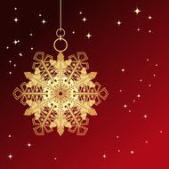 Red card with christmas snowflake N3
