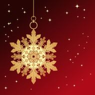 Red card with christmas snowflake N4