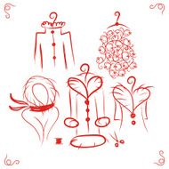 Coats on hangers sketch for your design N2