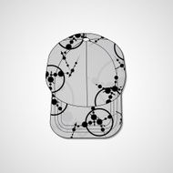 Abstract illustration on peaked cap N155