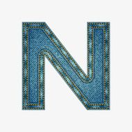 Isolated alphabet made from jeans fabric N2