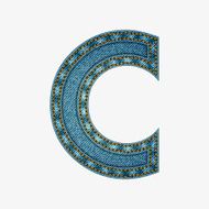Isolated alphabet made from jeans fabric N3
