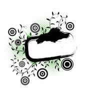 Grunge floral banner N2