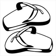 beach slippers on white background