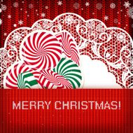 Christmas decorations on handmade knitted background N11