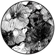 monochrome vector background from abstract flowers and leaves