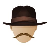 Hipster hat and moustache