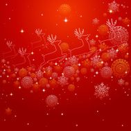 Merry Christmas reindeer shape and snowflakes composition EPS10 file