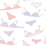 Underwear seamless pattern with bra and panties