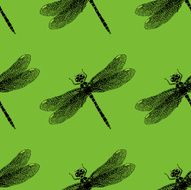 Dragonflies seamless pattern