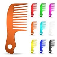 Set of multicolored hairbrushes