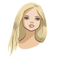 Gorgeous blond woman face vector illustration