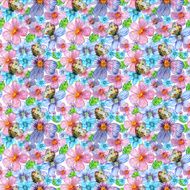 floral seamless texture of watercolor N3