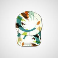 Abstract illustration on peaked cap N156