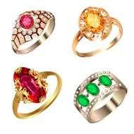 illustration vintage ring set