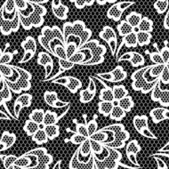 Old lace seamless pattern ornamental flowers Vector texture N4
