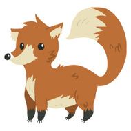 Funny cartoon fox illustration mascot