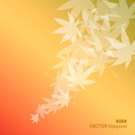 Fall season composition with flying leaves shapes illustration background