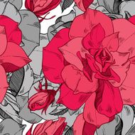 seamless vector pattern from abstract flowers rose