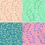 Set of 4 seamless floral patterns