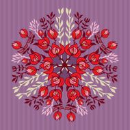 Bouquet with red flowers and branches