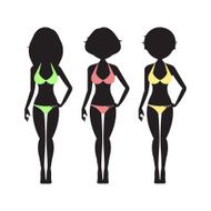 Swimsuit silhouette women in bikini