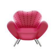 pink armchair on white background