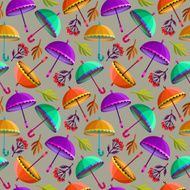 Pattern with colorful umbrellas