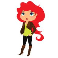 Fashion girl in a leather jacket