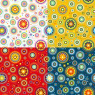 Set of vector seamless flower backgrounds