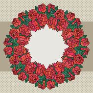 Old school frame with roses N2