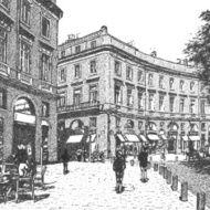 artistic drawing of a round square