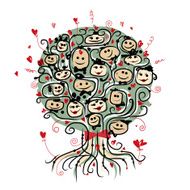 Party tree with ladies and gentlemen for your design