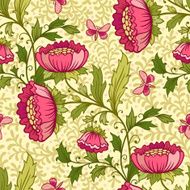 Wallpaper seamless vintage flower pattern