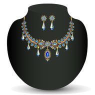 Golden necklace and earrings female N2