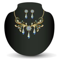 Golden necklace and earrings