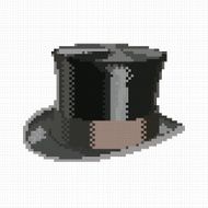Vintage pixel top hat