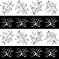 Seamless pattern contour flowers