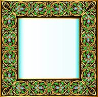 frame with jewels and geometric designs