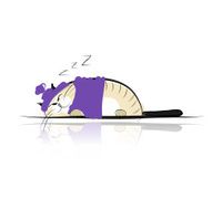 Funny slipping cat for your design