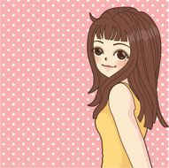Fashion Girl in Cartoon Style Vector File EPS10 N4