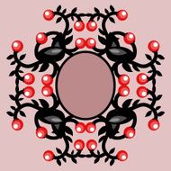 Vector floral frame with red berries