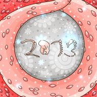 Pink snake round card