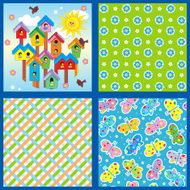 Spring and summer seamless patterns or backgrounds